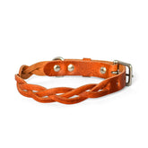 Geflochtenes Lederhalsband TWISTED in Cognac von Cooper & Quint