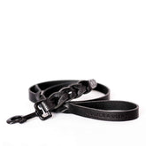Geflochtene Lederleine TWISTED in Schwarz von Cooper & Quint