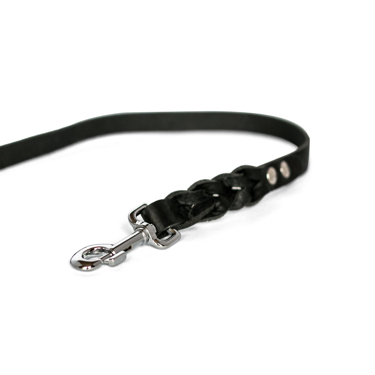 Geflochtene Lederleine TWISTED in Schwarz von Cooper &amp; Quint