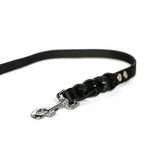 Geflochtene Lederleine TWISTED in Schwarz von Cooper & Quint