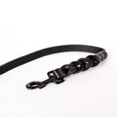 Geflochtene Lederleine TWISTED in Schwarz von Cooper & Quint