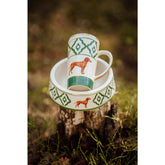 Große Teetasse Vizsla von Michael Platin Design, handbemalt mit Goldrand