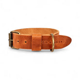 Breites Lederhalsband in Cognac von Cooper & Quint