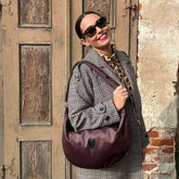 Hobo Tasche in Bordeauxbraun mit Herz