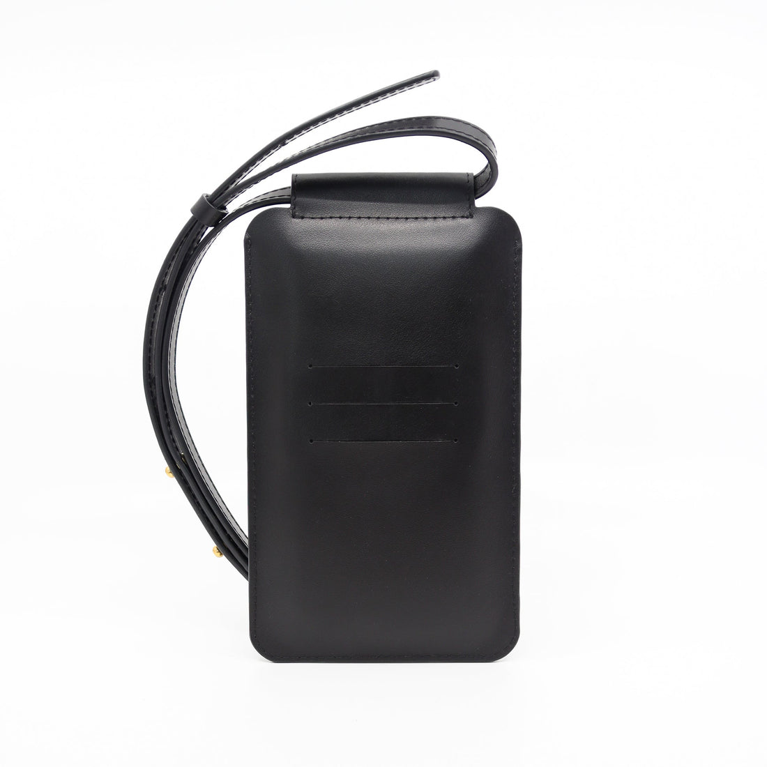 Handytasche aus Leder in Schwarz