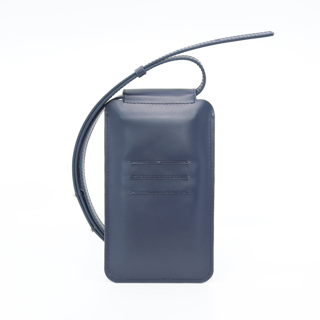 Handytasche aus Leder in Navy – Ansicht 2