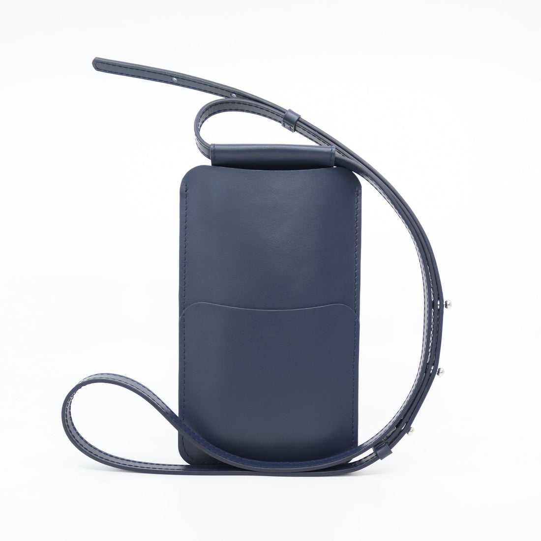 Handytasche aus Leder in Navy