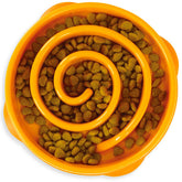 Outward Hound Fun Feeder Slo Bowl Swirl Orange mit Futter