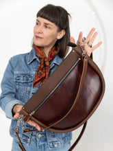 Lederhandtasche STELLA in Braun und Cognac – Ansicht 4