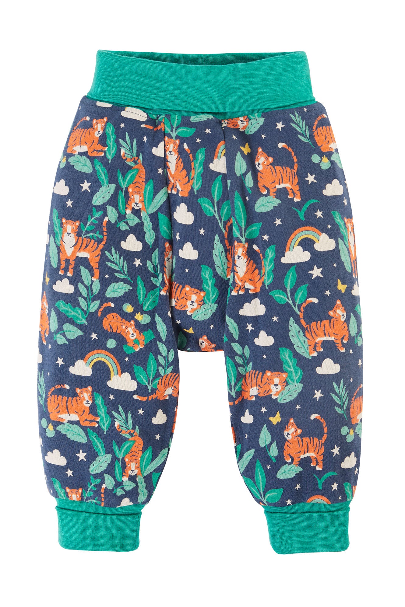 Hose von Frugi mit Tiger-Motiv